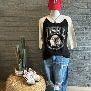 Ralph Lauren Denim & Supply Eagle  Graphic Raglan Tee